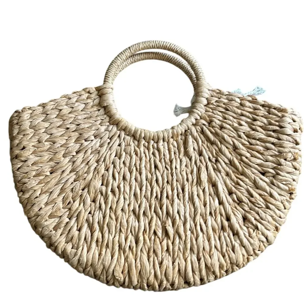 Floral Straw Tote Bag